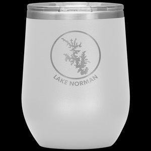 (WHITE) Lake Norman Insulated Wine Tumbler